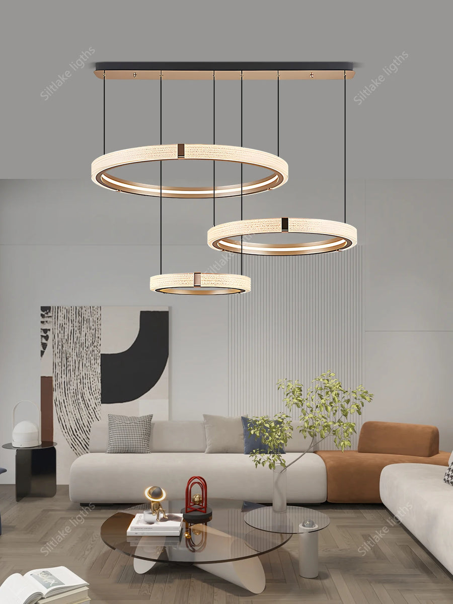 Modern Ring LED Chandelier — Minimalist Halo (Dimmable)