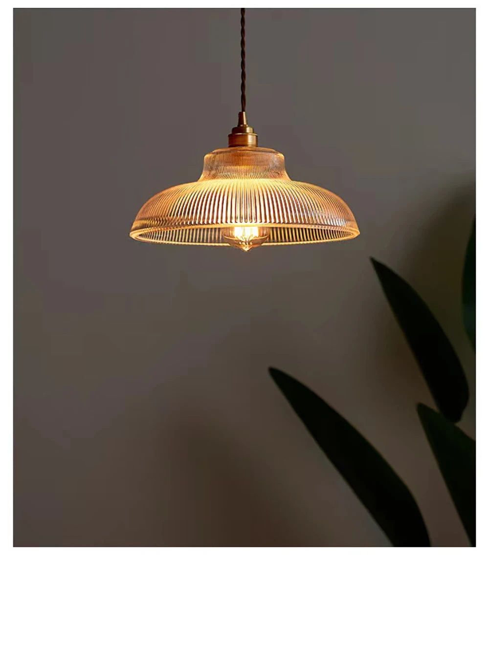 Nordic Glass Pendant — Modern Copper Hanging Light