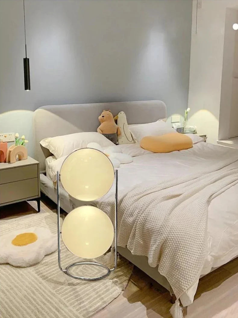 Delord Chrome Floor Lamp — Sculptural Acrylic Globe Light