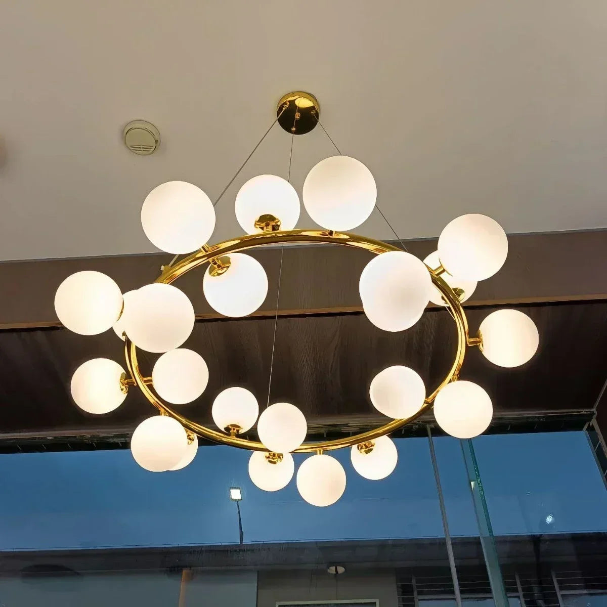 Nordic Gold Bubble Glass Chandelier — Cluster Pendant