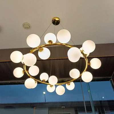 Nordic Gold Bubble Glass Chandelier — Cluster Pendant