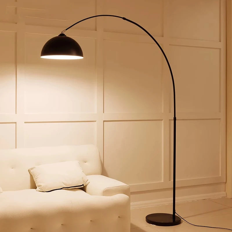 Italian Marble Floor Lamp — Gold & Black LED Reading Light