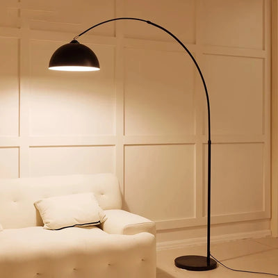 Italian Marble Floor Lamp — Gold & Black LED Reading Light