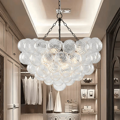 French Bubble-Ball Glass Chandelier — Villa Statement
