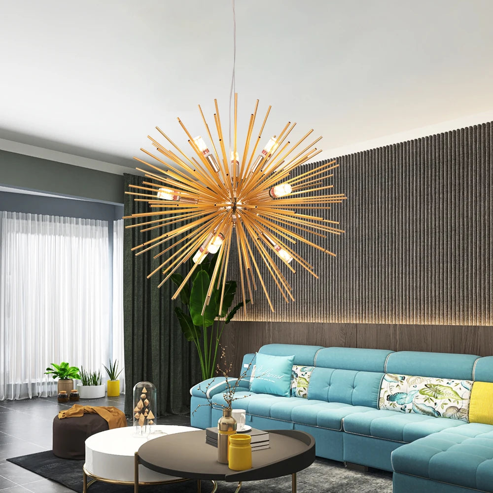 Dandelion Sputnik Chandelier — Aluminium Burst LED (Nordic)