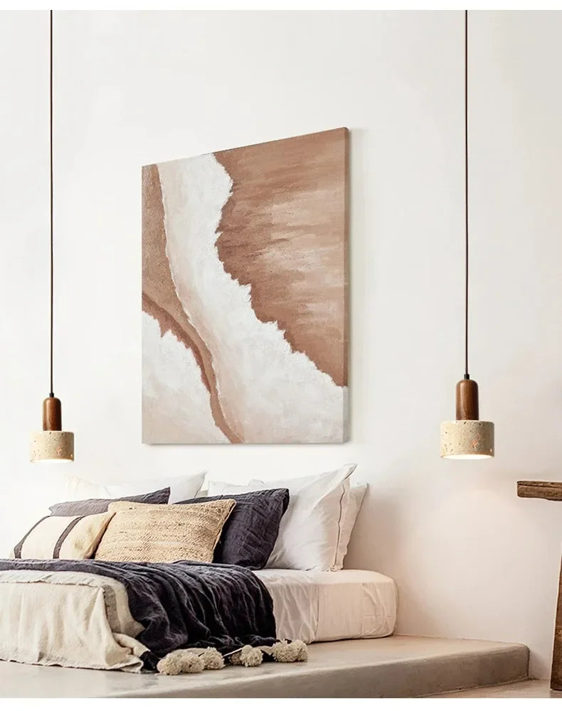 Wabi-Sabi Travertine Pendant Light — Natural Stone Dining Light