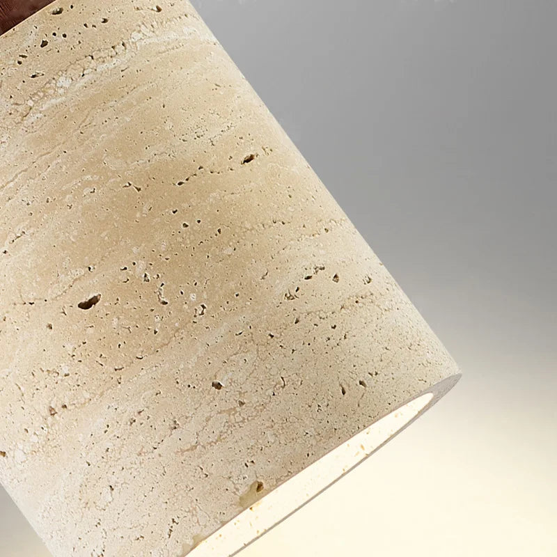 Wabi-Sabi Stone Pendant Light — Japanese Bedside Hanging Lamp