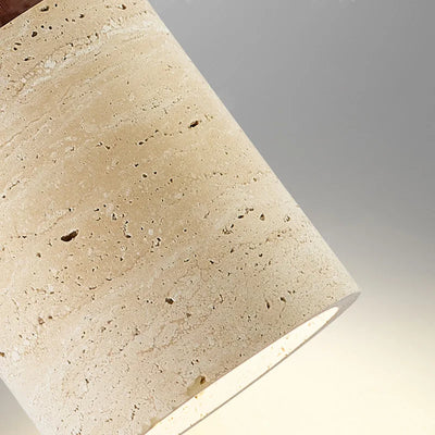 Wabi-Sabi Stone Pendant Light — Japanese Bedside Hanging Lamp