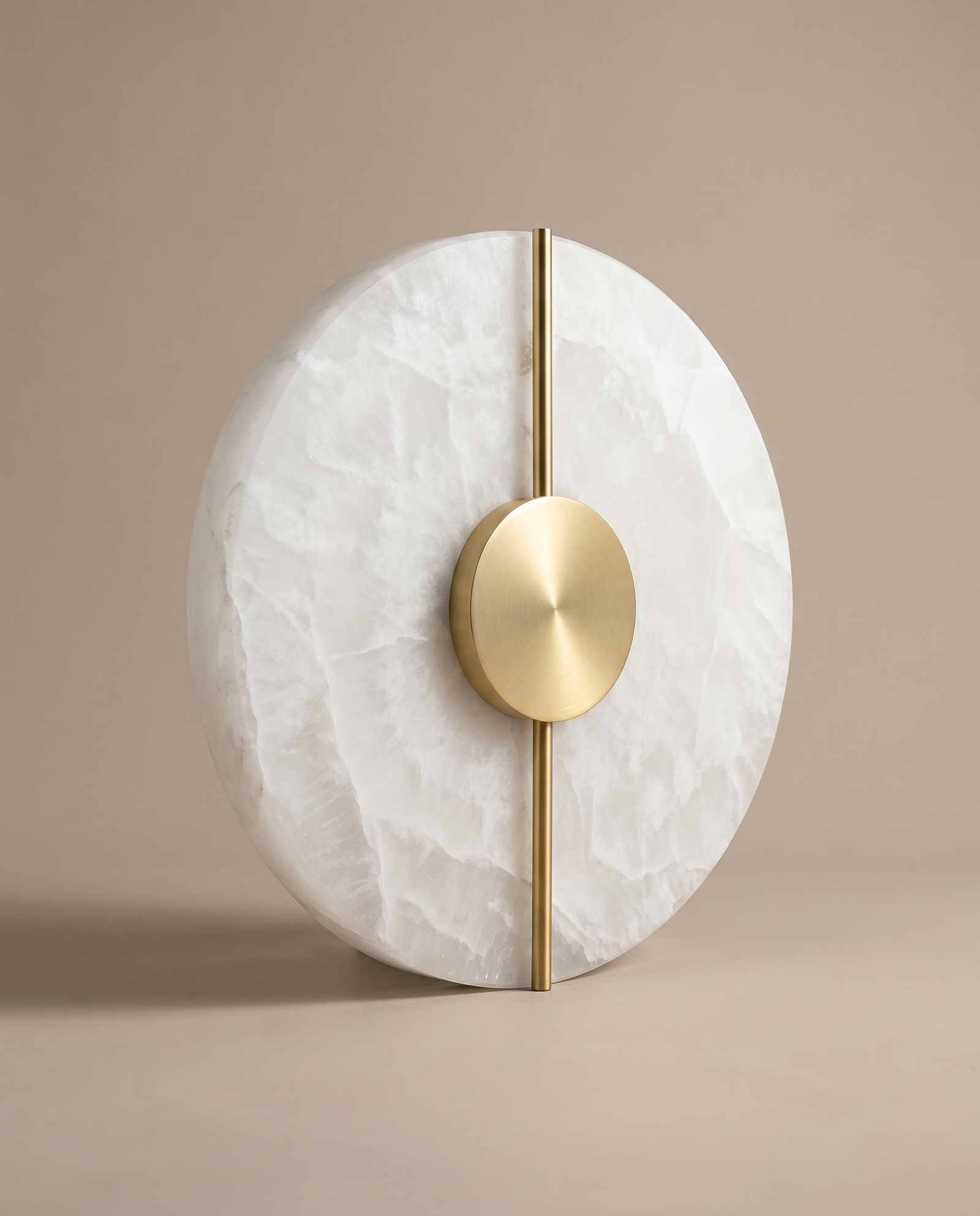 Marble & Copper Moon wall sconce three-quarter studio product view