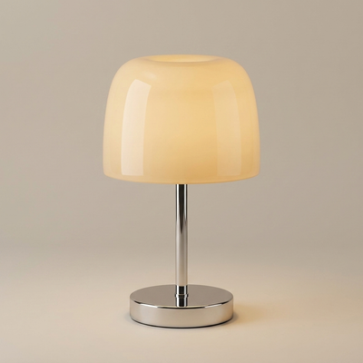 Cream-amber sculptural mushroom LED table lamp