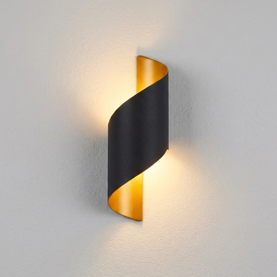 Black and gold spiral wall sconce